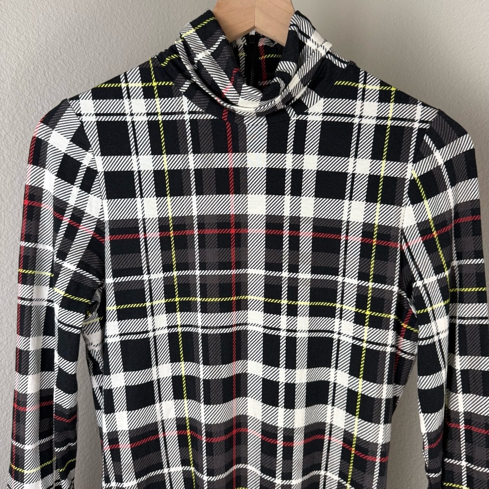 Alice + Olivia Delora Turtleneck Mini Dress in Freedom Plaid Black New Size‎ 10 - Picture 5 of 15
